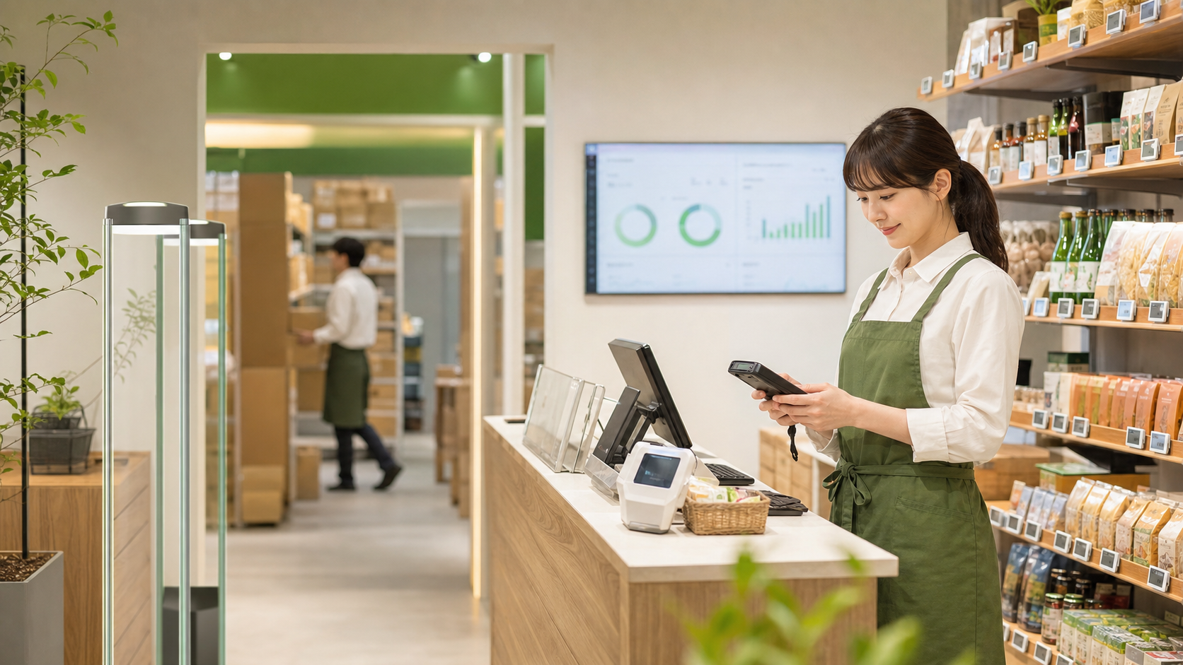 スマートデバイスとデータ活用を組み合わせた小売店舗DXのイメージ